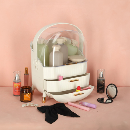 Szkatułka organizer na kosmetyki szafka biała