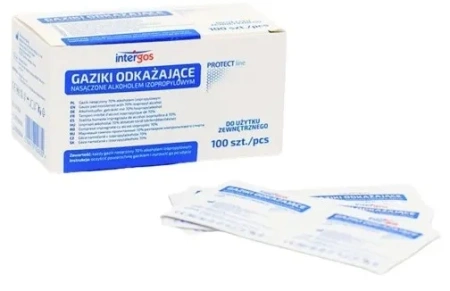 Gaziki odkażające nasączone alkoholem 100 szt.